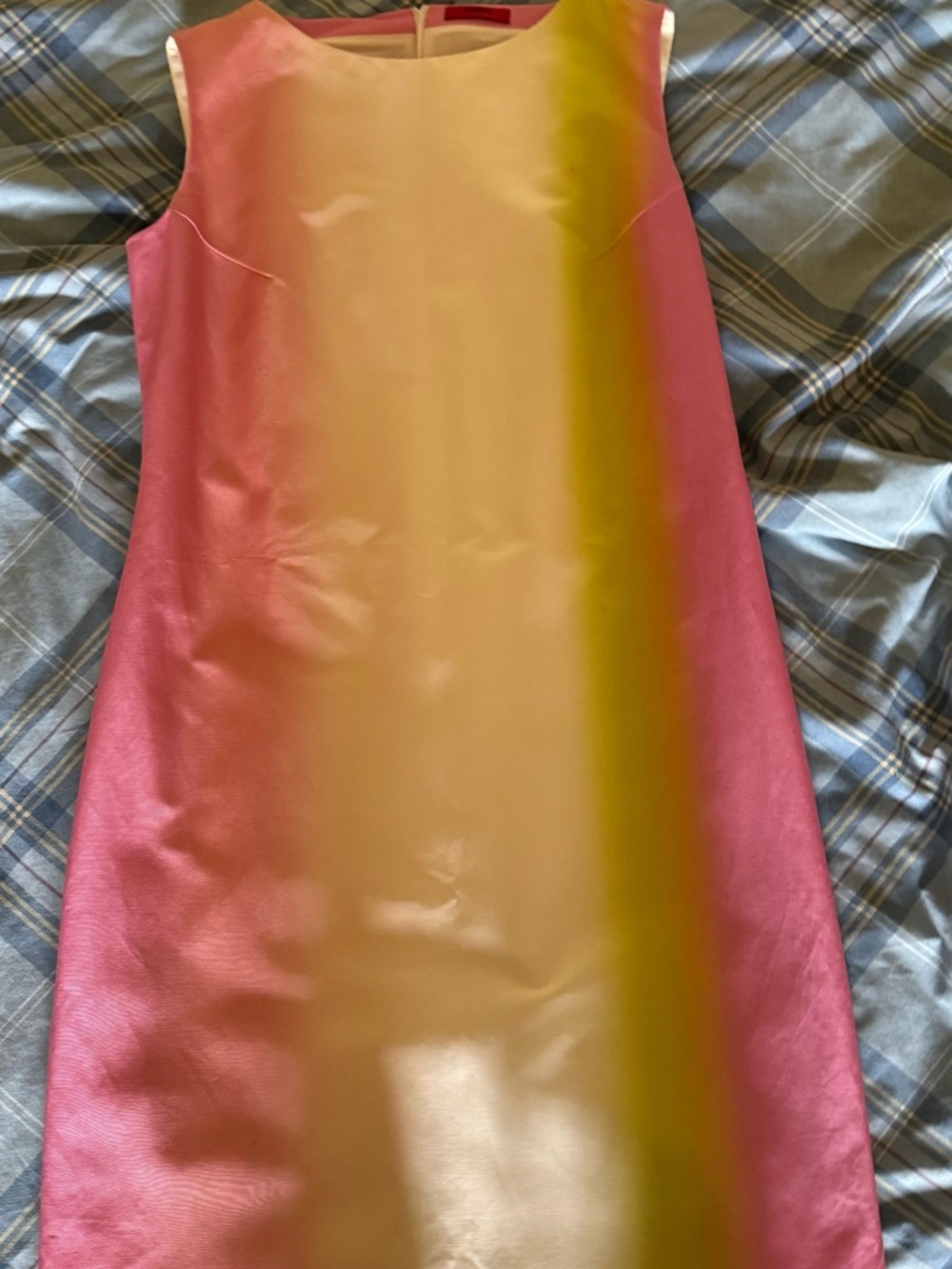 HUGO Pink to Cream Ombre Satin Formal Dress